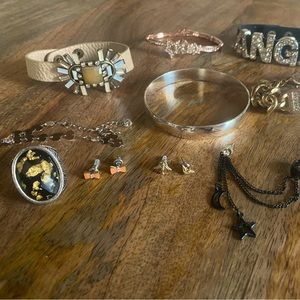 Bracelets, rings, and earrings lot all in one
